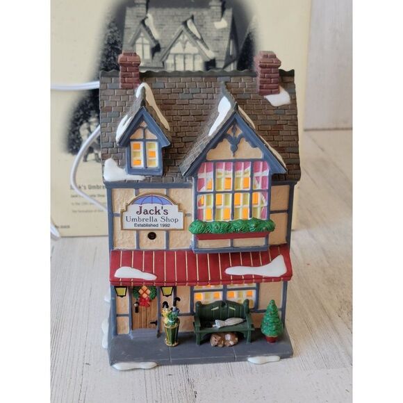 Dept 56 05826 Jack's Umbrella Shop snow village accessory Xmas - Picture 1 of 9